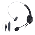 Miniatyrbillede 1 af 8: USB-headset med støjreduktion, justerbar lydstyrke, hovedbøjle, enkelt øre, kablet computerheadset med mikrofon til kontor