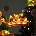 Miniatyrbillede 10 af 10: LED Julemandssukkerlampe Snemand Form Vindue Dekoration Lampe Ferie Atmosfære Små Farvede Lys H