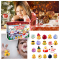 Miniatyrbilde 8 av 9: Juleand Adventkalender med Gummibader - 24 Kvadratiske Italienske Gummibader i Blindboks 31*22*5cm