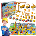 Miniatyrbillede 1 af 5: Jule-nedtællings Blind Box Børns Enhjørning Lille Gul And Byggeklodser Sanrio Engineering vehicle