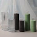 Miniatyrbillede 2 af 5: Stribet cylindrisk form DIY-form 5x15cm