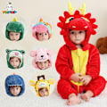 Miniatyrbillede 3 af 6: Flannels Pyjamas til Børn - Dyre Jumpsuit Green Frog M（70-80cm）