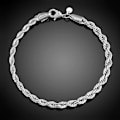 Miniatyrbild 3 av 5: Silverarmband - Twist & Tvinnat - Stilren Design - 4 mm Silver