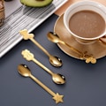 Miniatyrbillede 7 af 8: Jule Ske 4 Dele Rustfrit Stål Ske Julebordssæt Kaffe Te Dessert Suppe Rør Ske
