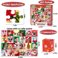 Pikkukuva 3 / 3: 1008 Palan Joulukalenteri Laskuri Puzzle 24 Pientä Ruudukkoa Adventtikalenteri Pojille ja Tytöille Joululahja C