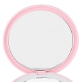 Miniatyrbild 4 av 7: LED Kompakt Spegel Rund Form 3X Förstoring Uppladdningsbar Dubbelsidig Justerbar Vit Ljus Fick Spegel Rosa