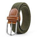 Miniatyrbillede 1 af 6: Vævet canvas bælte uden huller, elastisk canvas bælte til både mænd og kvinder Army Green 130cm