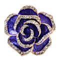 Miniatyrbillede 5 af 7: Elegant Blomst Brosche Nål Rhinestone Petal Tøj Tilbehør Blomst Brosche Nål Blålig Lilla