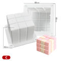 Miniatyrbillede 1 af 5: Silikoneform 3D Terning Bage Mousse Form DIY Kvadrat C
