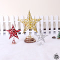 Miniatyrbillede 3 af 7: Trætopstjerne i tråd med lamper - Juletræstopstjerne - Femtakket stjerne i jern - Julepynt Silver 15*20cm