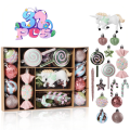 Miniatyrbilde 1 av 4: Julepynt i kraftpapir - Juletre, kuler, makroner og donut Set of 32 Macarons