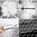 Miniatyrbillede 3 af 9: Mesh pandebånd hårtilbehør, bryllup mesh pandebånd fjer blomst klip black
