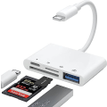 Miniatyrbild 1 av 7: iPhone SD-kortläsare Adapter, [Apple MFi-certifierad] 4-i-1 iPhone USB OTG Adapter 4 in 1