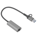 Miniatyrbild 4 av 8: USB till Ethernet-adapter Typ C RJ45 1000 Mbps Aluminiumlegering Plug and Play USB 3.0 Hub för Laptop Dator Telefon RJ45 1000 Mbps