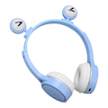Pikkukuva 6 / 7: Lasten Bluetooth-kuulokkeet, taitettavat HiFi-stereokuulokkeet, lasten kuulokkeet mikrofonilla ja LED-valolla kotiin, matkoille, kouluun, sininen