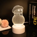 Miniatyrbilde 1 av 8: 3D Mini nattlampe Kreativ berøringsaktivert akryl bordlampe nattlys Aktivitetsgave Snowman