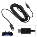 Miniatyrbilde 4 av 5: 2-pakning Playstation 4 / PS4 Laddekabel for håndkontroll 3m Svart