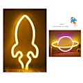 Miniatyrbild 4 av 5: LED Planet Rocket Neonljus - Färgglad Ljusdesign 3