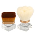 Miniatyrbillede 6 af 8: 2 stk. Løst Pudder Foundation Penslesæt med Transparent Base Syntetisk Blød Fluffy Blending Pudder Pensel