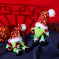 Pikkukuva 3 / 6: Grinch-hahmo ilman kasvoja, Grinch vihreä turkkihirviö kääpiöelfi nukke nukkekoristeet vihreä hirviö B