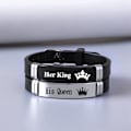 Miniatyrbild 2 av 9: Kung & Drottning Justerbara Par Armband Alla Hjärtans Dag Present