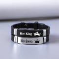 Miniatyrbilde 2 av 9: Kongens og Dronningens justerbare par armbånd - Valentinsdaggave