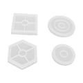 Miniatyrbillede 7 af 7: 4 stk. Harpiks-Korkunderlag-forme Kvadrat, Hexagon, Rund DIY Håndværk Tyk Anti-Deformation Silikon-Korkunderlag-form til Kopper