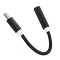Miniatyrbillede 3 af 7: Type C til 3,5 mm Aux Audio Adapter Flettet Audio Headset Adapter til Letv / XiaomiBlack