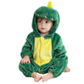 Miniatyrbillede 2 af 6: Flannels Pyjamas til Børn - Dyre Jumpsuit Green Unicorn Dragon L（80-90cm）