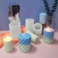 Miniatyrbillede 2 af 5: Form Cylinder stribet stearinlysfremstillingsmodelforme H C
