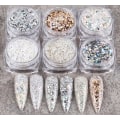 Miniatyrbild 3 av 4: 6 st nagelglitter, Nageldekorationer