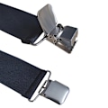 Miniatyrbild 2 av 8: 5 cm elastiska axelbandsfästen för män med 4 X-formade justerbara hängslen 18- Double Grey