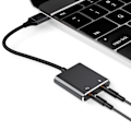 Pikkukuva 5 / 8: USB-ulkoinen äänikorttisovitin Äänikortti-muunnin kuuloke- ja mikrofoniliitännällä