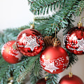 Miniatyrbillede 1 af 6: Julekugle Æske Farvet Tegning Julekugle Julepynt Pakke Hængende Kugle 8cm 6 Pack-Red