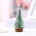 Miniatyrbillede 8 af 9: Juletræspynt med lys, tårnformet, flocket sne fyrretræ, bordpynt, juledekorationer Tree-15cm [without Lights]]