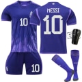 Miniatyrbillede 1 af 7: Argentina Fodboldtrøjer Hjemme Udebane Court No.10 Macy Voksen og Børn Fodbolddragt Sæt Argentina Away-3 Size 26