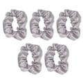 Miniatyrbillede 1 af 8: 5 stk. Lyse Scrunchies Lysende Grå Satin Elastisk Glød i Mørke Hår Scrunchie til Kvinder