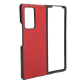 Miniatyrbillede 2 af 7: Mobiltelefon Cover Stødsikker Telefon Læderetui Skall til Samsung Galaxy Z Fold 2 Rød
