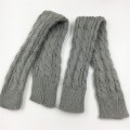 Miniatyrbillede 9 af 10: Halvfingerhandsker Strikket varme og kolde beviser ensfarvet Fried Dough Twists lang elastisk ærme armsleeve til kvinder udendørs Wine Red Average Size