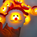 Miniatyrbilde 2 av 7: Juleduk Santa Claus Lyskjede Høytidsfest Rom Julepynt Festoon Lampe Henger Warm White 1.65M10led (USB)