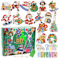 Miniatyrbilde 3 av 4: Juleblindboks diamantmaleri akryl DIY punkt diamant nøkkelring håndlaget diamant materialepakke 24PCS