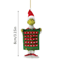 Miniatyrbillede 9 af 10: Julepynt med Grinch - 2D fladt akrylvedhæng, grøn pelsmonster, juletræspynt, julegave 7