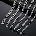 Pikkukuva 4 / 8: Trendikäs Miesten Kaulakoru, Solisluun Ketju, Miesten Ketju Tarvikkeet, Titaaniteräksinen Kuubalainen Linkkiketju 3.5mm Width 60cm