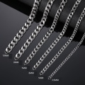 Pikkukuva 4 / 8: Trendikäs Miesten Kaulakoru, Solisluun Ketju, Miesten Ketju Tarvikkeet, Titaaniteräksinen Kuubalainen Linkkiketju 3.5mm Width 65cm