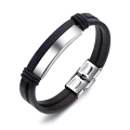 Miniatyrbillede 1 af 5: Mænds Læderarmbånd Dobbeltlag Student Ornament #1