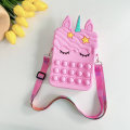 Miniatyrbilde 1 av 7: Pop-it Regnbue Unicorn Veske for Jenter pink big