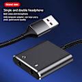 Pikkukuva 6 / 8: USB-ulkoinen äänikorttisovitin Äänikortti-muunnin kuuloke- ja mikrofoniliitännällä