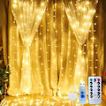 Miniatyrbilde 1 av 5: Julelys 3m x 3m LED-lys, Gardin, 8 Moduser, 300 LED USB Lysgardin Warm White