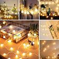 Miniatyrbild 8 av 8: 7m 50 LED-ljusslinga, USB, strömdriven matt boll