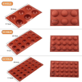 Miniatyrbillede 6 af 8: Silikon-isform cirkulær Silikonform - Kugle / Halvblok 6/8/15/24 - Is/Chokolade 15 Kulor